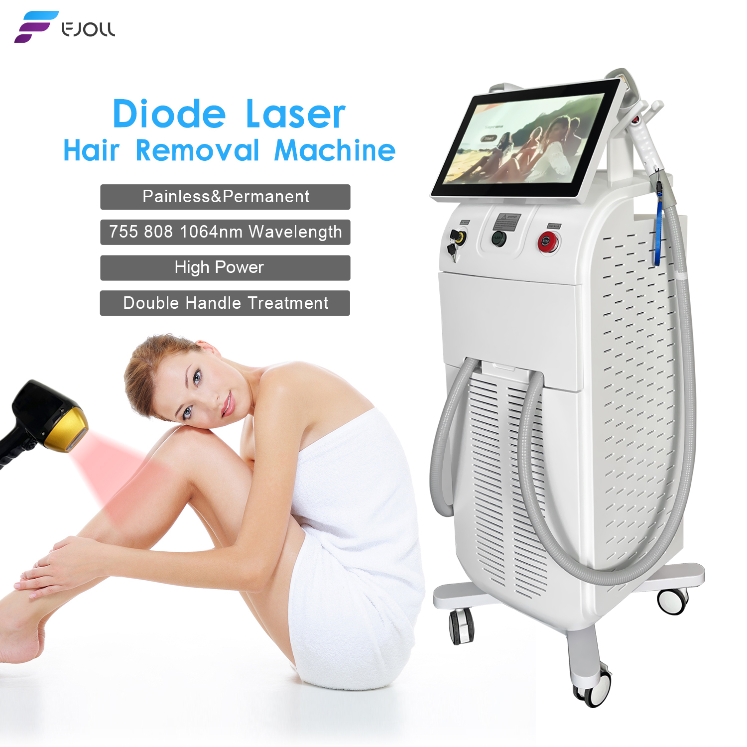 Three wavelength laser beauty machine